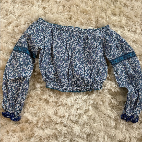 Poupette St. Barth cropped off the shoulder top. - Picture 3 of 5